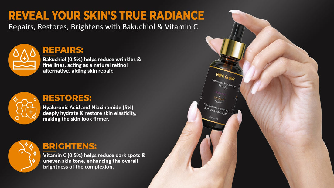 Unlock Radiant Skin: The Power of Ekfa Glow Serum with Bakuchiol, Niacinamide & Vitamin C