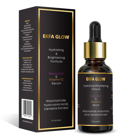 Niacinamide & Hyaluronic Acid Serum Lightweight Summer-Friendly Face Serum with Bakuchiol & Vitamin C – Brightens, Hydrates & Smoothes Skin For Oily & Sensitive Skin | Fragrance-Free, 30ml